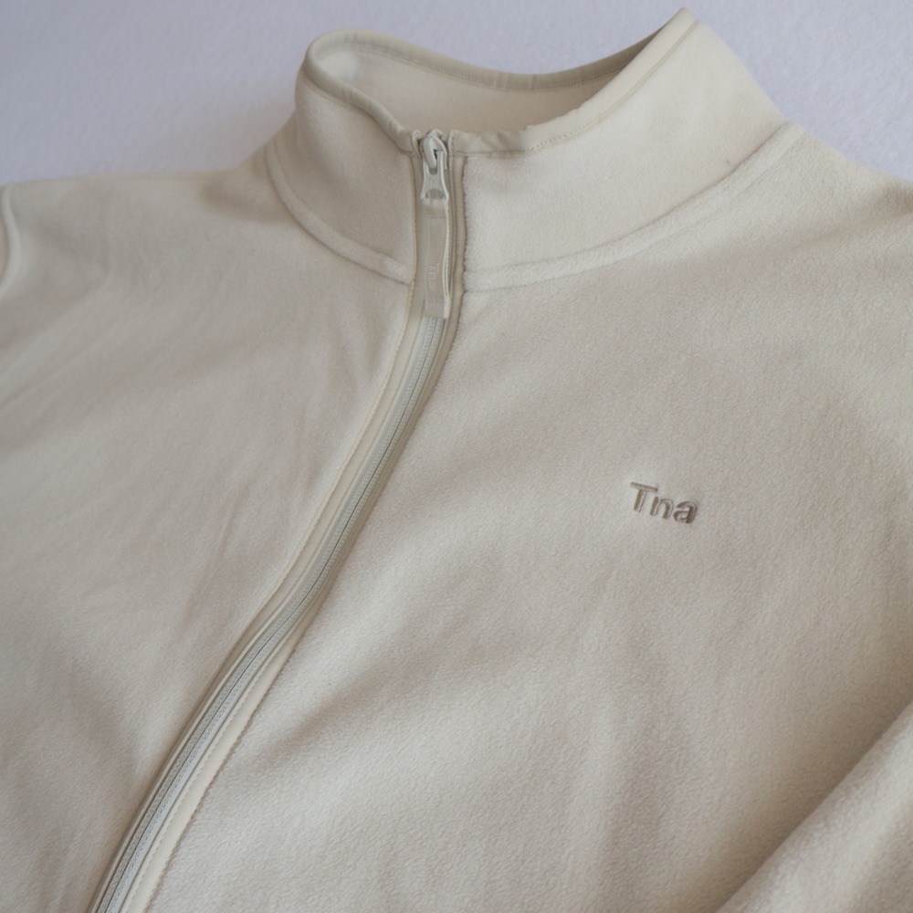 Tna Aritzia Women Cream Full Zip Fleece Jacket Mock Neck Beige Large